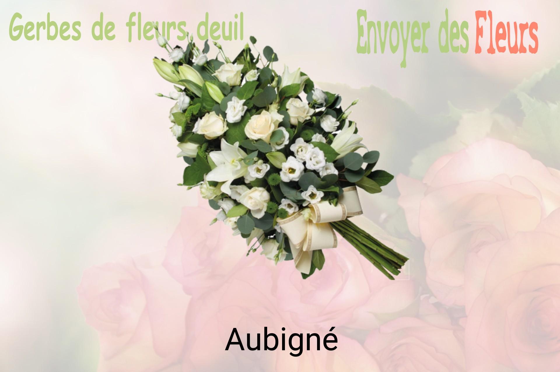 Gerbe de fleurs de deuil livrée à Aubigné
